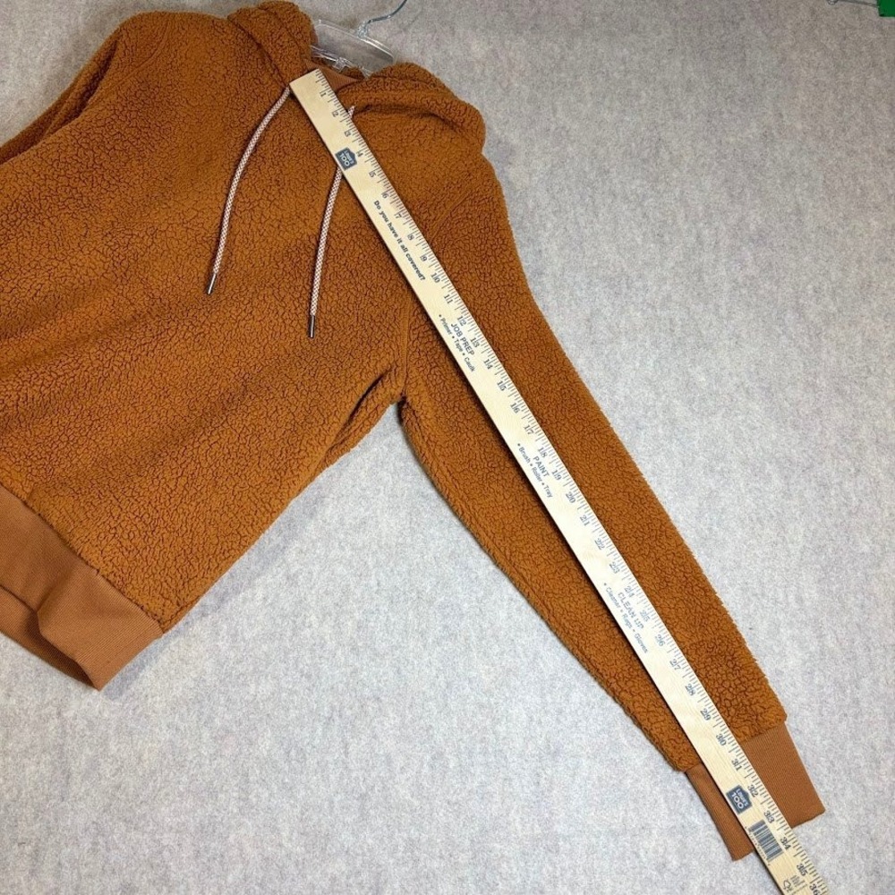Athleta Tugga Sherpa Hoodie Womens Small Brown Polyester‎ Fleece Pullover Cozy - Picture 6 of 10
